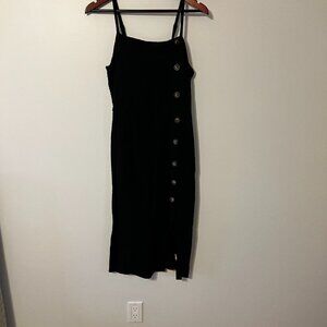 a new day | Casual Cotton Button Front Midi Dress | Size L